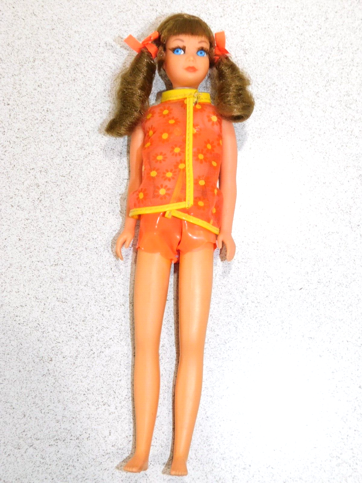 Barbie VINTAGE Brunette 2nd Issue SAUSAGE CURL TWIST & TURN SKIPPER Doll No Box!