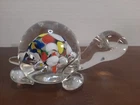 Murano Style Vintage Art Glass Small Turtle Paperweight Hand Blown 5"x3"x2.5"