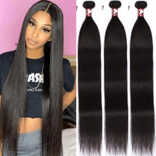 8A Straight Human Hair 3 Bundles Unprocessed Virgin Human Hair Weave Extensions