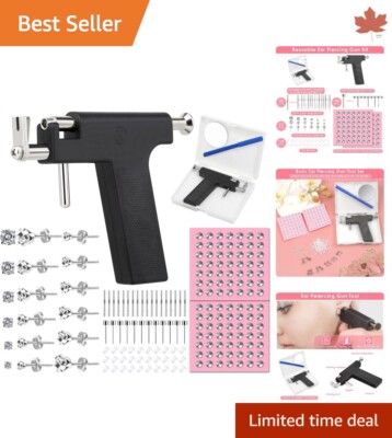 Premium All-in-One Ear Piercing Gun Kit - Quick & Easy - Stainless Steel