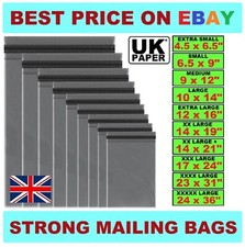 GREY STRONG MAILING MIXED BAGS PLASTIC POSTAL MAIL POSTAGE POLY BAG 100 500 1000