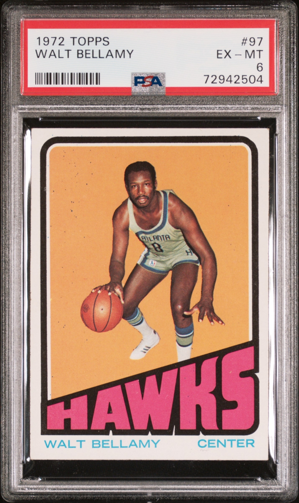 1972 Topps #97 Walt Bellamy PSA 6 Atlanta Hawks HOF