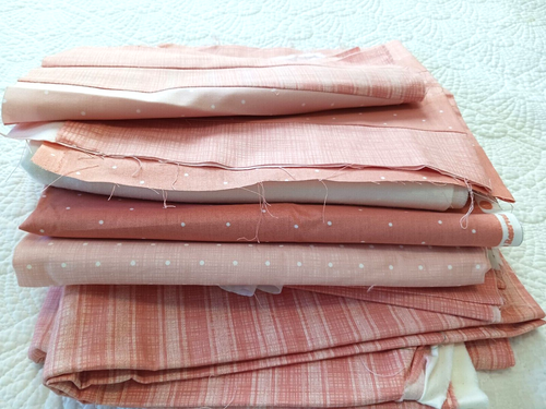 Stack Peach Cotton Fabric 5 Pcs Polka Dots Plaid Kate & Birdie Brother Sister D - Picture 23 of 23