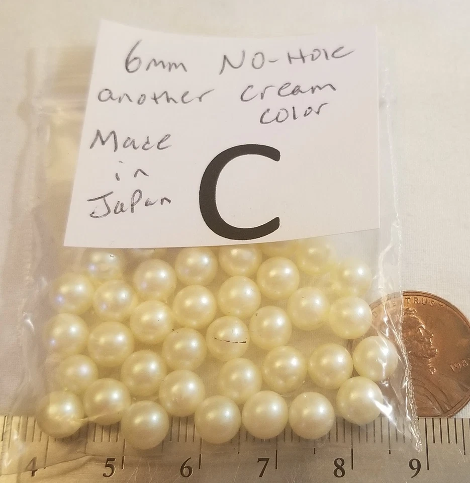 De colección 6mm 7mm Sin Agujero Perla Cuentas Bola Crema Color Blanco Joyería Artesanía Reparación 5006 Foto 4 de 4