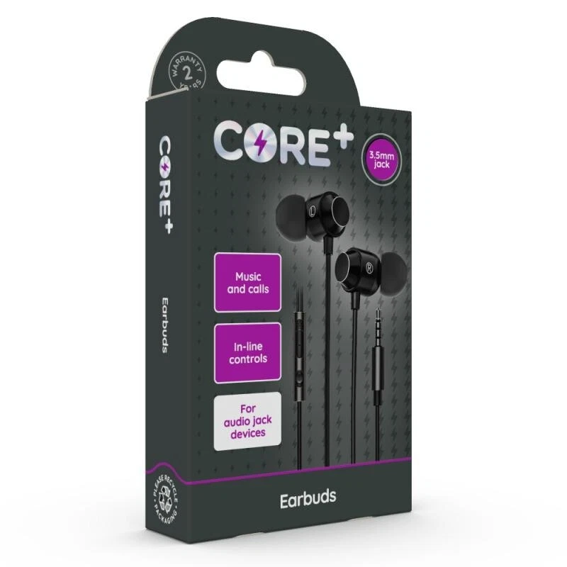 Core X6 Earphones with In-Line Control Microphone - Black - Image 4 of 4
