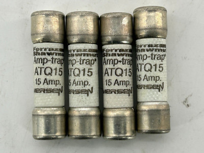 New Lot of 4 Ferraz Shawmut ATQ15 Time Delay Fuse 15A 500V