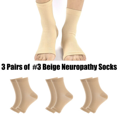 3 Pack Ankle Brace Compression Sleeve 15-20 mmHg Open Toe Сompression Socks