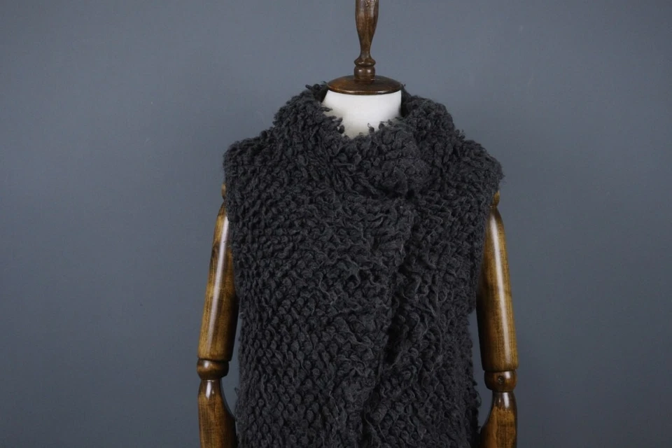 Chaqueta Chaleco IRO Carene Gris Sin Mangas Tejido Boucle Talla 38 Foto 2 de 4