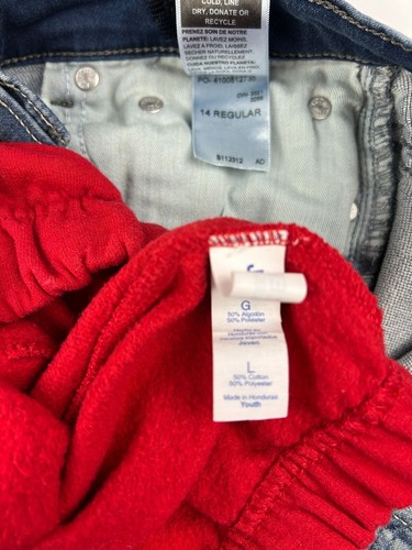 2 Lot Boy's 14 Regular Levi's and L Jerzees Sweatpants - Picture 6 of 8