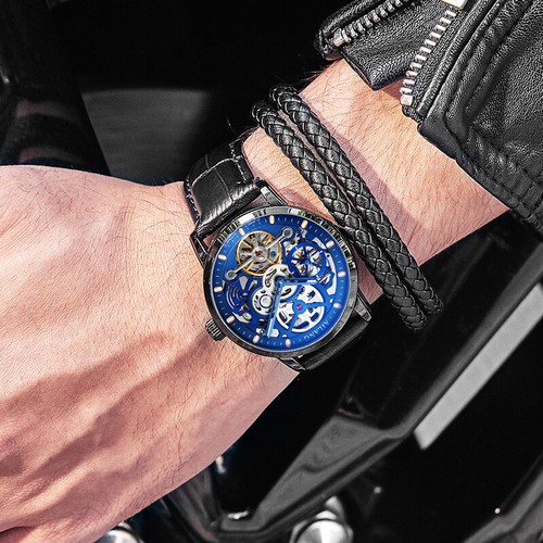 AILANG Watch Hollow Automatic Mechanical Watch 5 ATM Waterproof Men's Wristwatch - Picture 4 of 29