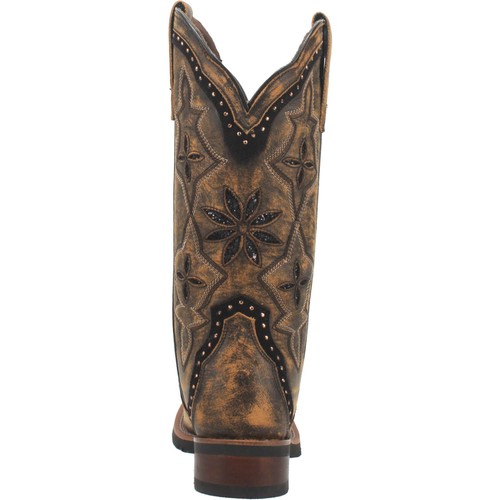 Laredo Ladies Bouquet Black and Brown Square Toe Boots 5844 - Picture 3 of 6