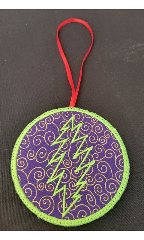 Grateful Dead ornament purple swirl embroidered ornament