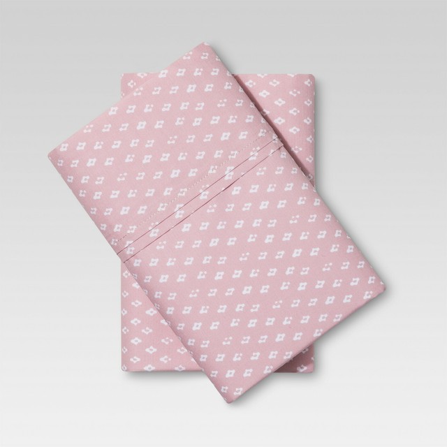 Threshold Organic Cotton Pillowcase Set 300 Thread Count King Pink