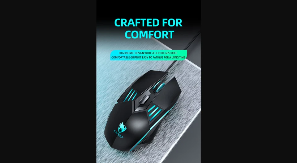 Souris Gamer Filaire T-WOLF G560 6 Boutons 3200 DPI LED Jeux PC - Photo 4/4