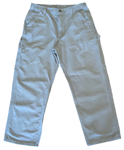 Carhartt Carpenter Style Tan Jeans, Duck Canvas, Inside Tags Removed, 34" x 29"