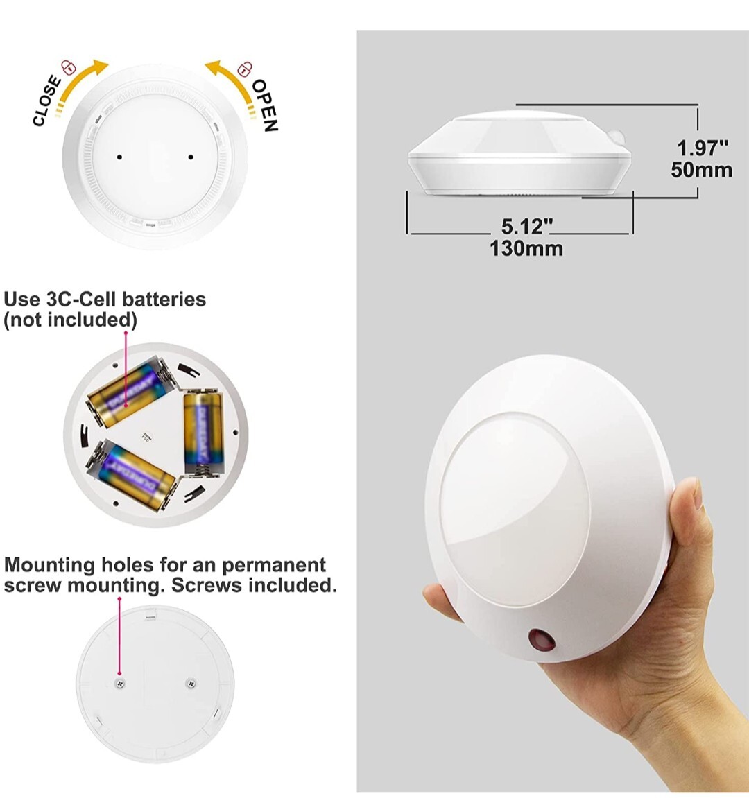 Sierra Tools Jb5571 Battery Operated Ceiling Wall Light With Remote