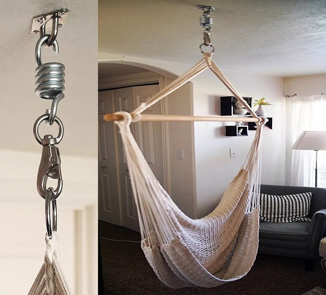 Hammock Swing Chair Hanging Hooks Kit Stainless Steel Swivel Screw