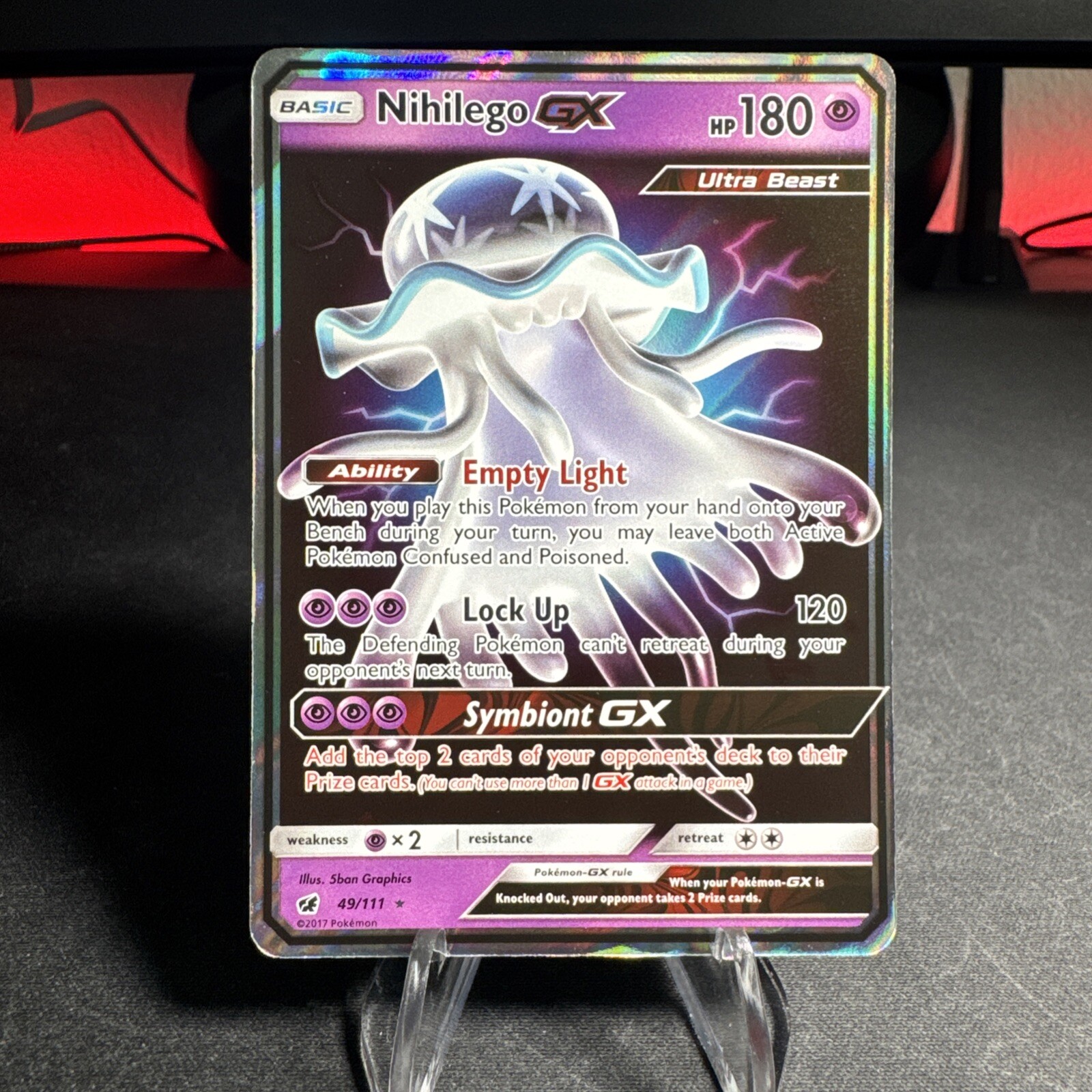 Pokémon TCG Nihilego GX Crimson Invasion 49/111 Holo Ultra RARE NM!!!