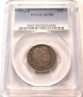 1892 S 25C PCGS AU 50 Barber Liberty Silver Quarter, Better Semi-KEY Date Coin