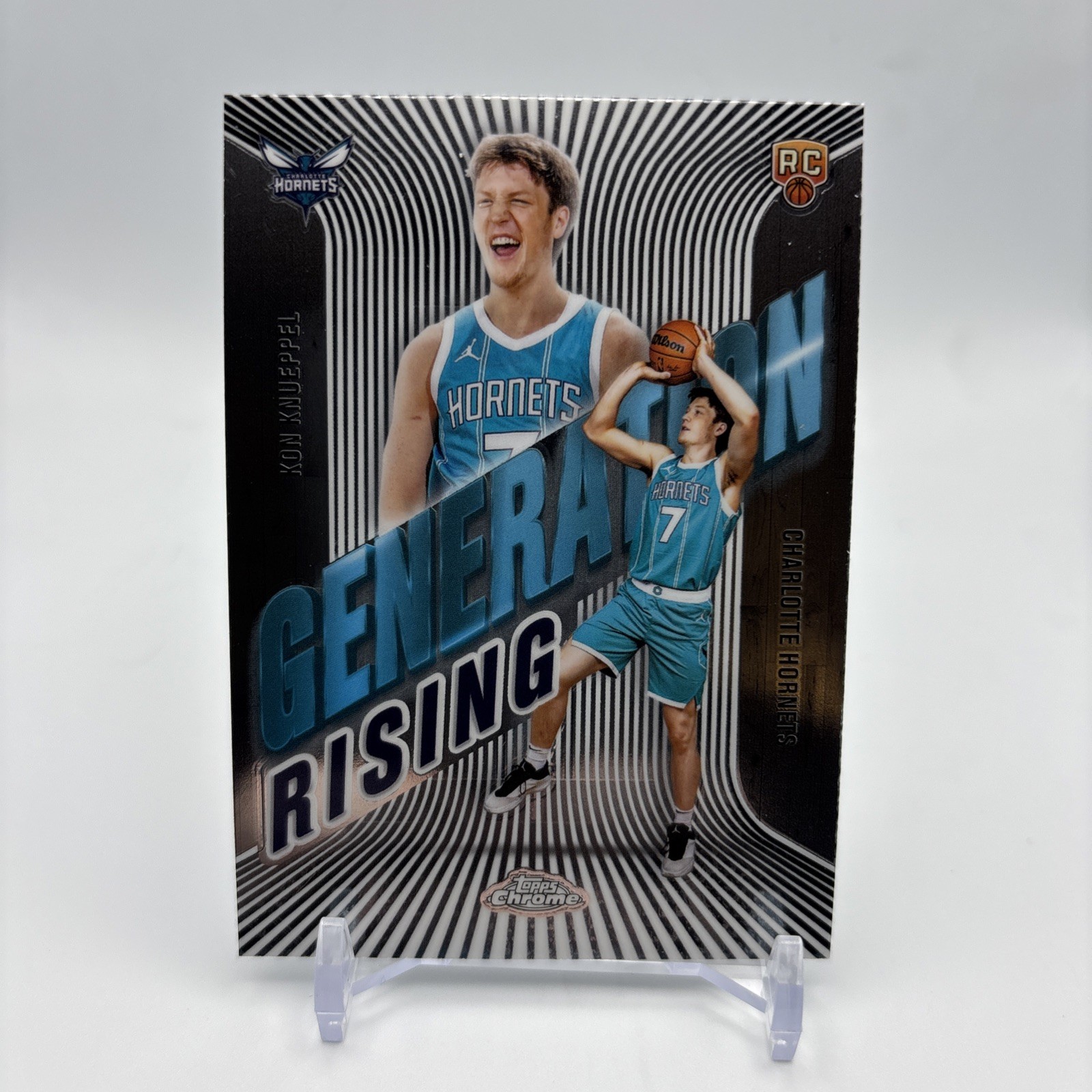 2025-26 Topps Chrome Kon Knueppel Generation Rising RC Rookie Charlotte Hornets