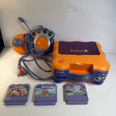 VTech V.Smile Learning System Console Controller 3 Games Untested No Power Cord
