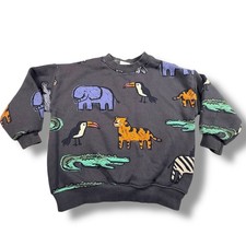 ZARA Kids 4-5 years Animal Print Graphic Crew Neck Long Sleeve Sweatshirt