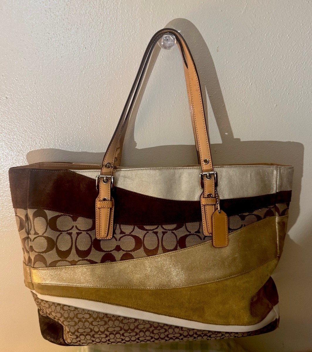 Coach Vintage Wave Signature Patchwork Gallery Tote | eBay