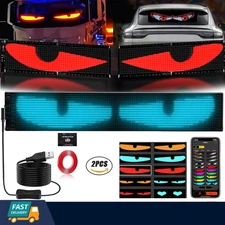 2Pcs 24"Truck Windshield Devil Eyes Light Cars Remote Smart Eye Lamp Soft Screen