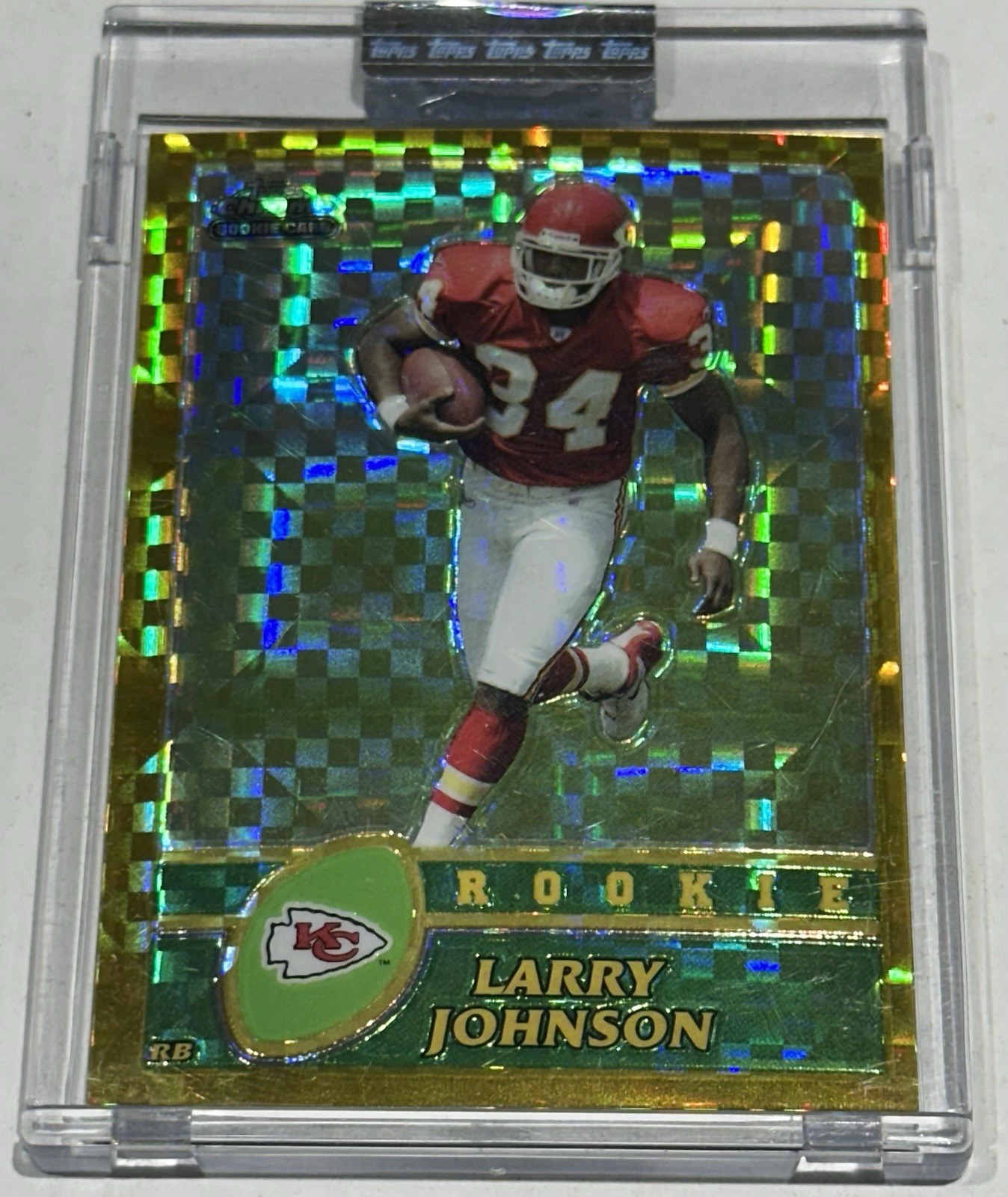Larry Johnson Topps Chrome #220 Gold Xfractor