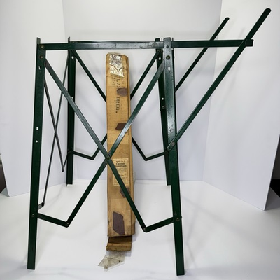 #ad VINTAGE Coleman # 10 GREEN Folding STEEL High Stand For Coleman Stoves w Box $90.00