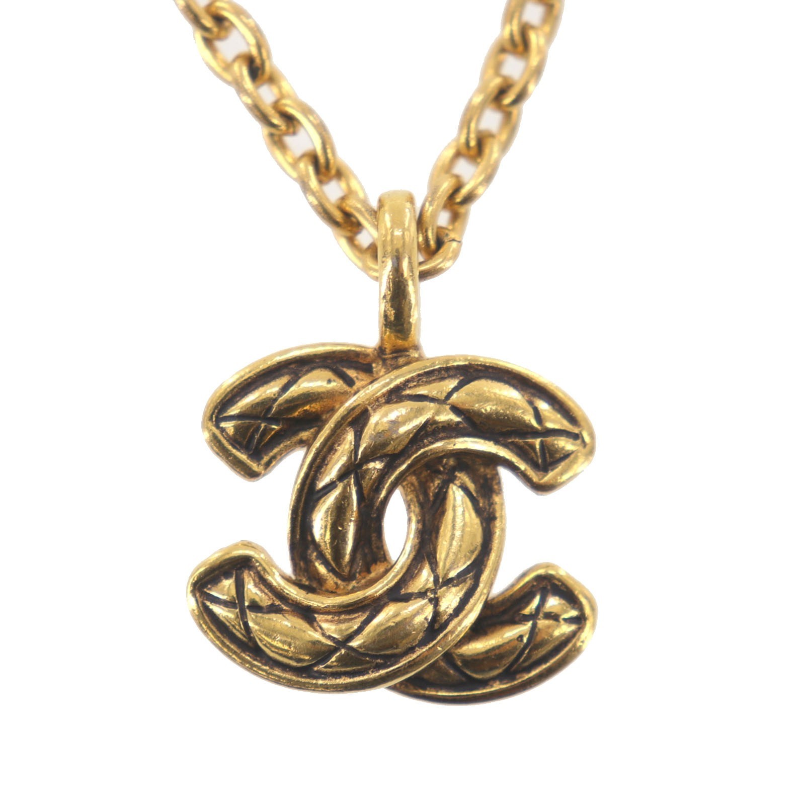 CHANEL CC Logos Used Necklace Pendant Gold-Plated 3858/ Vintage #CX581 O thumbnail 4