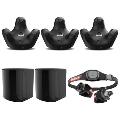HTC 3 Pack VIVE Tracker (3.0) Bundle with 2x Base Station 1.0, Rebuff Reality Tr