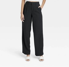 A New Day High-Rise Straight Trousers Pants size 4 - Black - NEW