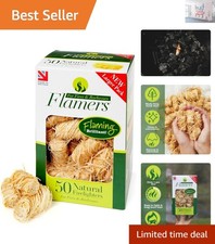 Instant Ignition 50 Count Eco Firelighters for BBQ, Firepit & Pizza Oven Use 0.32 per lighter