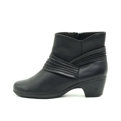 Clarks Damen 203581555E Stiefelette Schwarz Leder Komfort Stiefeletten EU 38
