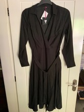 V By Very black crossover bodice dress, size 12