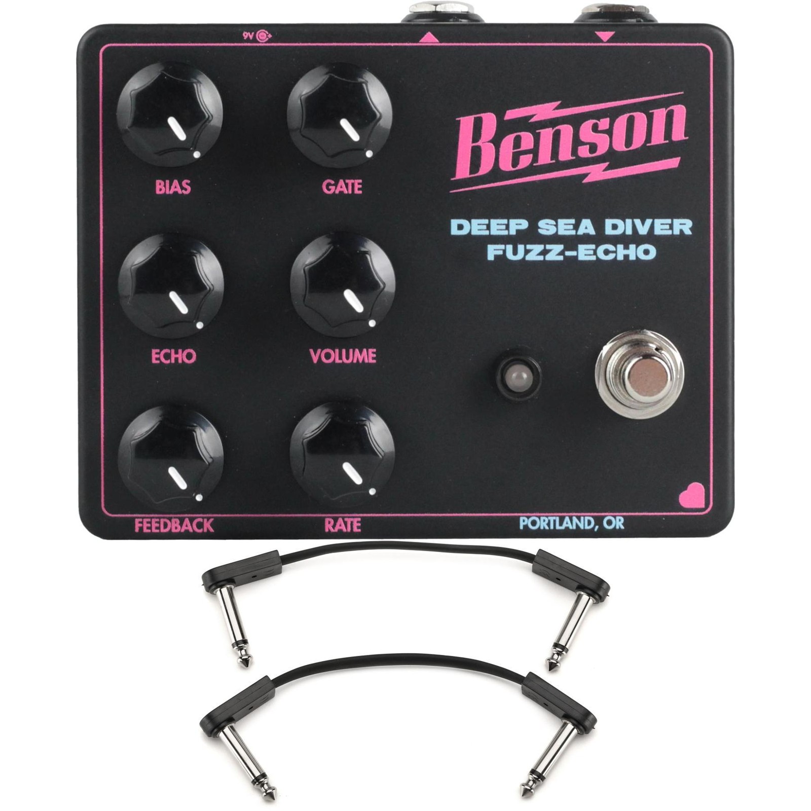 Педаль Fuzz-Echo для глубоководных дайверов Benson Amps с патч-кабелями EBS