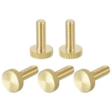 Knurled Thumb Screws, M6x20mm Flat Brass Bolts Grip Knobs Fasteners 5Pcs