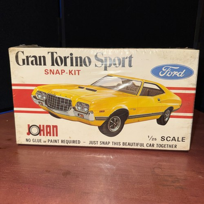 #ad #ad Rare Vintage Johan Ford Gran Torino Sport 1 25 Model Car Kit Sealed New In Box $149.11