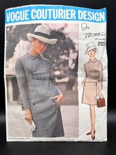 Abito Motivo Vogue Couturier Design #2122 Jo Mattli vita bassa taglia 12 spedizione gratuita