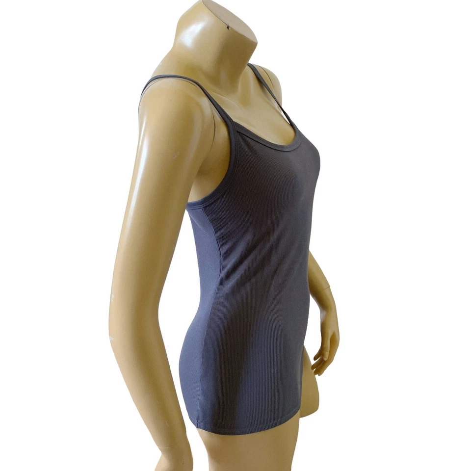 NO BOUNDARIES Womens Size Medium (7-9) Sleeveless Gray Ribbed Tank Top Shirt - Image 3 of 4