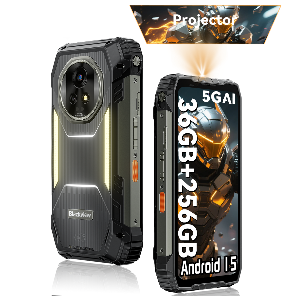 Blackview XPLORE 2 Projector 5G Rugged Smartphone 36GB+256GB 6.73