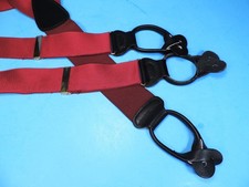 TRAFALGAR BURGUNDY STRAP SUSPENDERS / BRACES XLNT