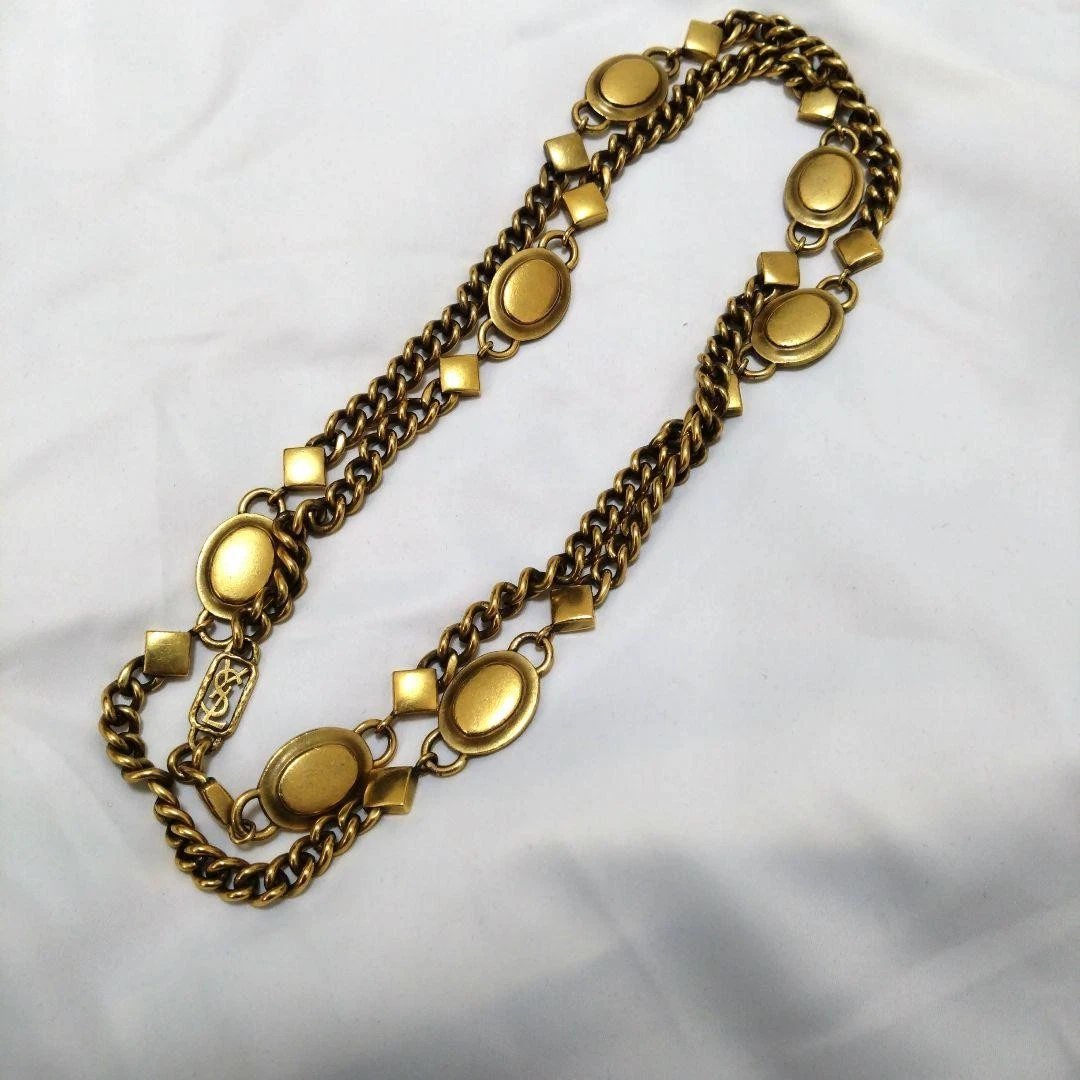 SAINT LAURENT (YSL) Rarissima collana lunga ovale vintage Yves Saint Laurent