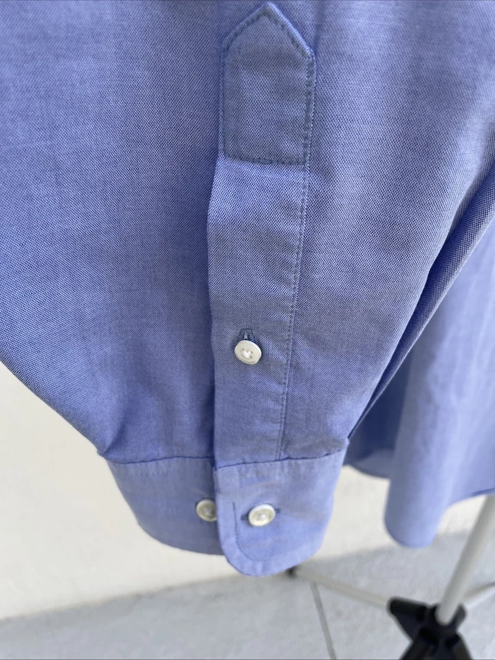 Camisa de vestir para hombre Bill Blass azul cambray mezclada pinpoint talla 17,5 34/45 Foto 3 de 4