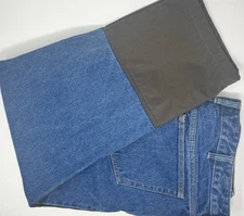 Vtg Cabelas Roughneck Jeans Mens 38x28 Blue Brush Double Knee Classic Fit Pants