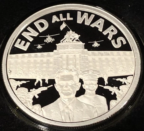 END ALL WARS - Silver Shield - 1 oz .999 Silver Proof MINIMINTAGE
