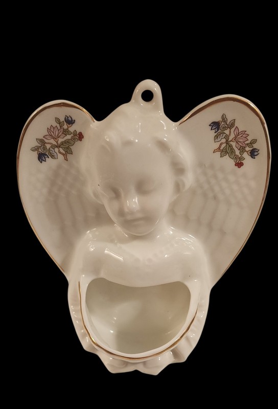 HOLY WATER FONT Angel Royal Tara Irland Religious VTG Fine Bone China 