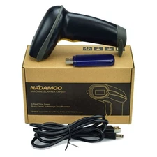Nadamoo Wireless Barcode Scanner BUR3003 Transmission Distance USB Cordless New