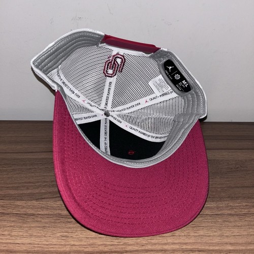 Jordan Oklahoma Sooners Rise M/L SnapBack Trucker Hat Cap Red New - Picture 6 of 6